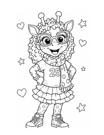 Preview of the full JoJo coloring page packet