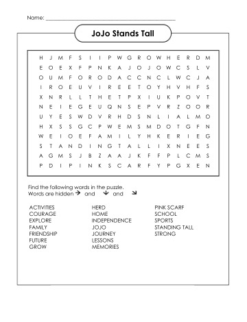 Preview of Challenge JoJo Word Search